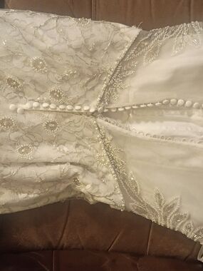 Ivory Lace Top with Button Front Detail